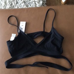 Black  Wrap Bikini Top